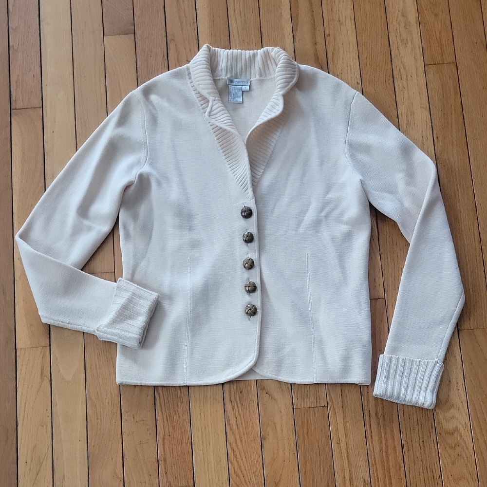 Cream Button-Up Cardigan
